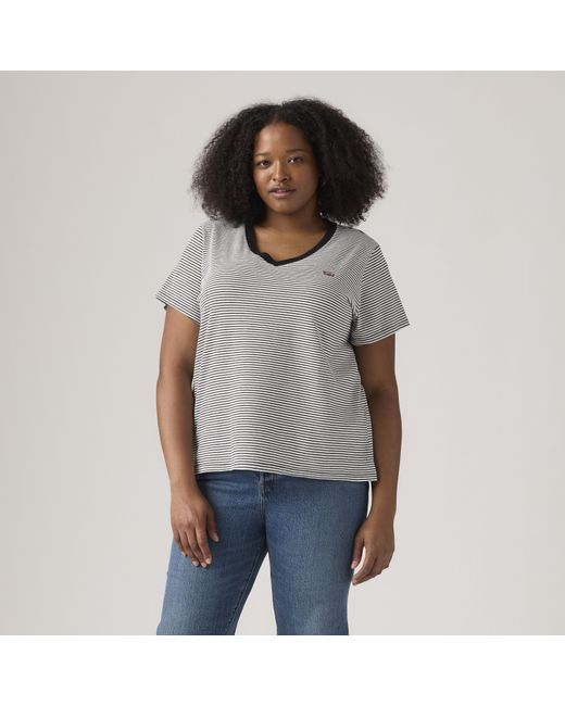 Levi's Gray The Perfect V Neck (Plus Size)