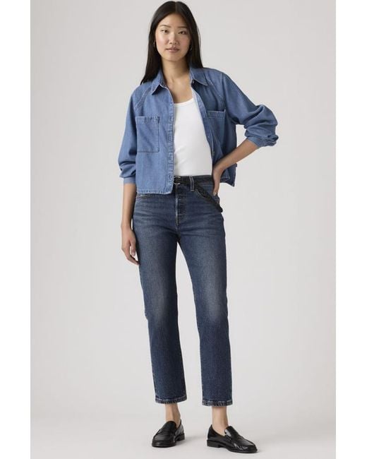 Levi's Blue 501 Original Cropped Jeans