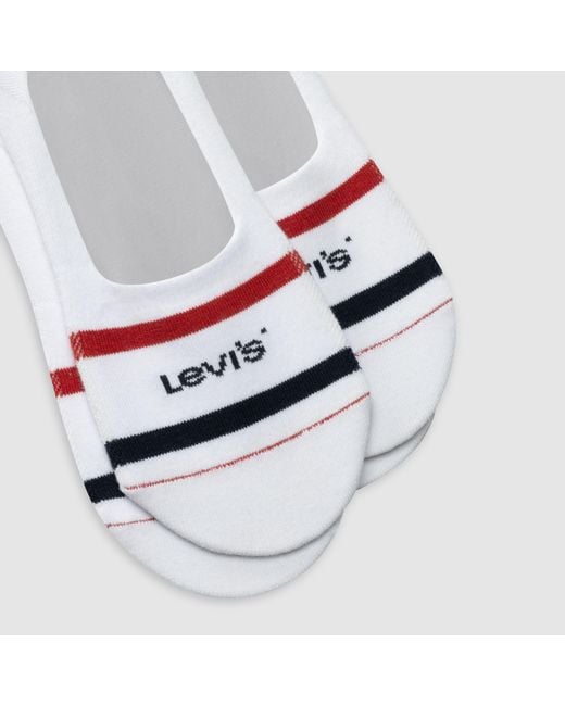 Levi's White Mid Cut Footie Sport Socks 2 Pack