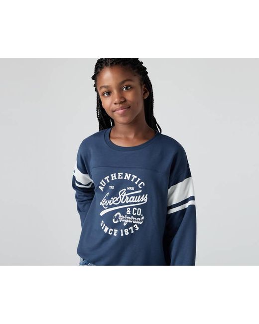 T Shirt Universitaria A Maniche Lunghe Per Adolescenti di Levi's in Blue