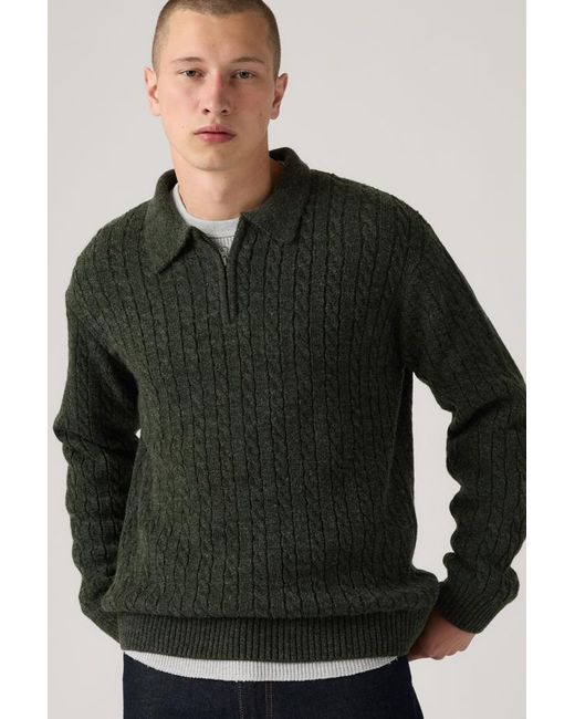 Levi's Black Mason Collared Quarter Zip for men