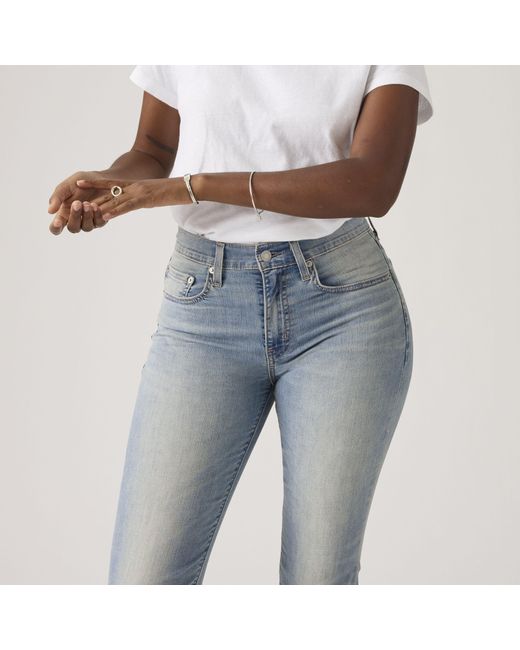 Levi's Blue 724 High Rise Straight Lightweight Jeans