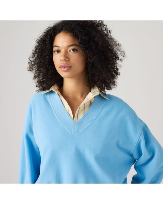 Levi's Blue Vintage V Neck Sweatshirt