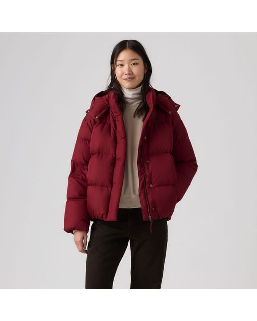 Levi's Tate Bubble Puffer in het Red