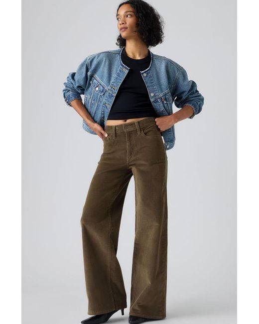 Levi's Blue 728 High Rise Wide Leg Corduroy Pants