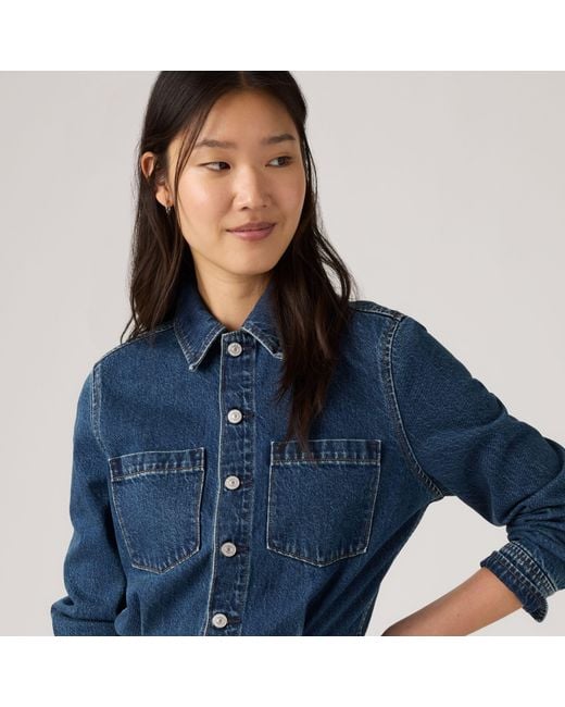 Levi's Blue A Line Western Dress