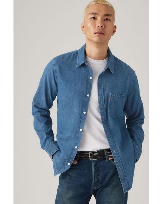 Levi's Blue Classic Standard Shirt for men