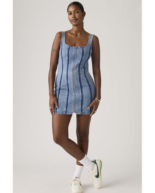 Levi's Blue Seamed Zip Dress