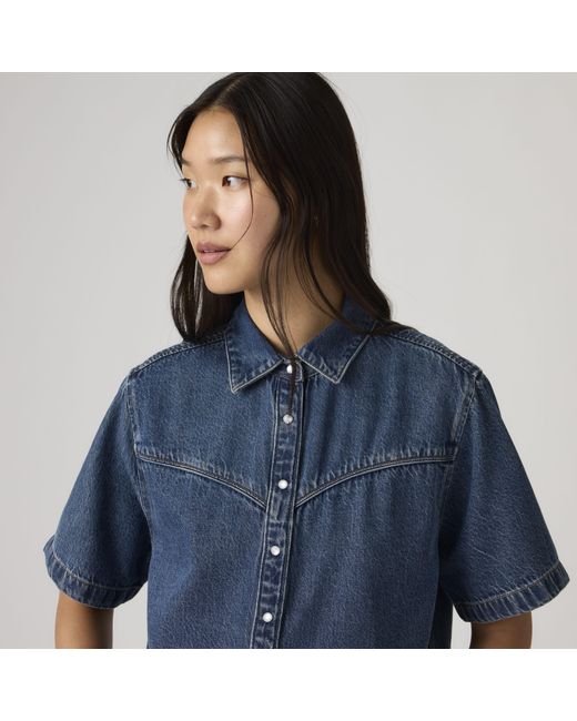 Levi's Blue Logan Short Sleeve Denim Shirt
