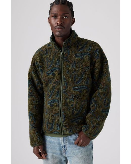 Levi's Black Nolan Sherpa Full Zip Sweater for men