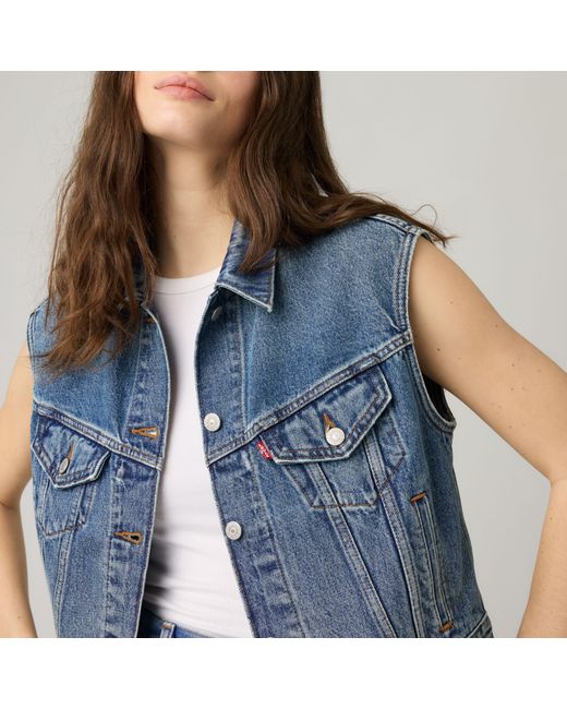 Levi's Blue Shrunken '90S Trucker Vest