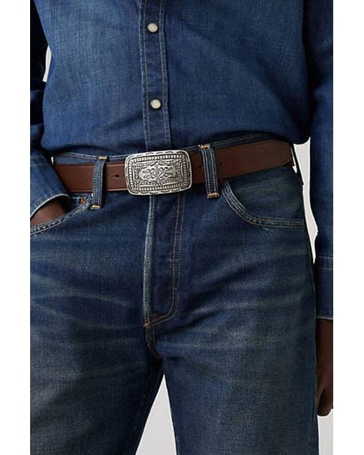 Levi's Blue Western Plaque Belt for men