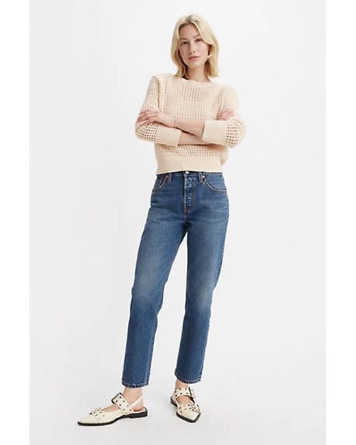 Levi's Blue 501 Original Lightweight Cropped Jeans