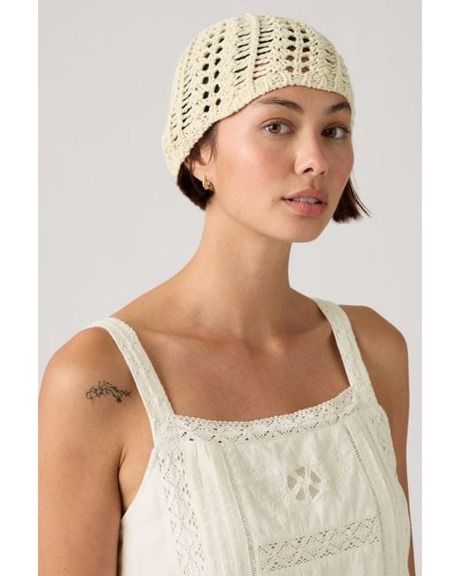 Levi's Gray Chloe Crochet Beanie