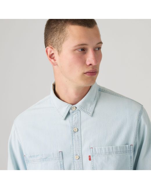 Levi's Blue Mariposa Worker Shirt for men