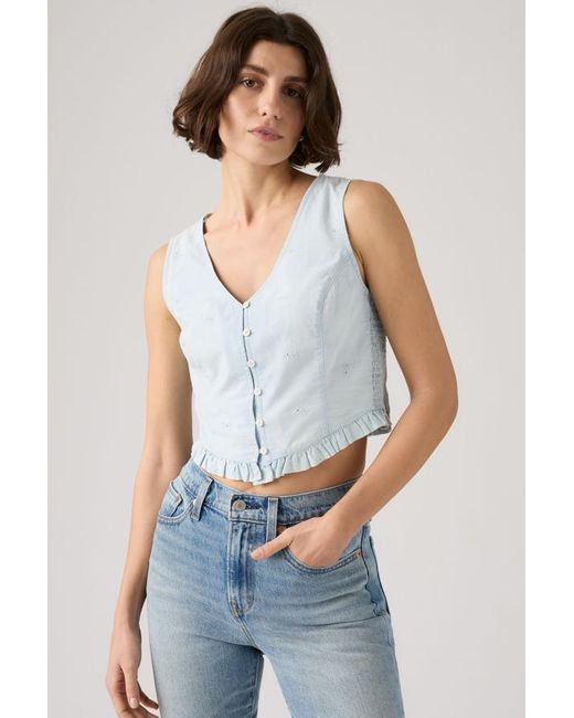 Levi's Teagan Mouwloze Blouse in het White