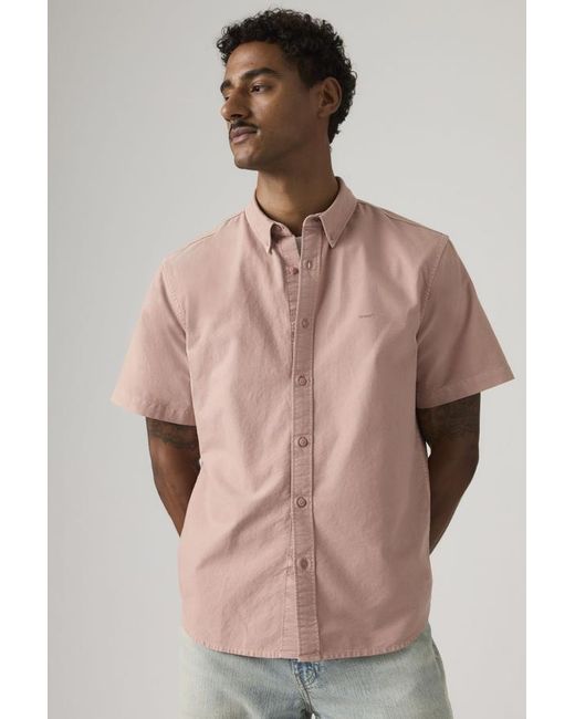 Levi's Natural Short Sleeve Authentic Button Down Shirt for men