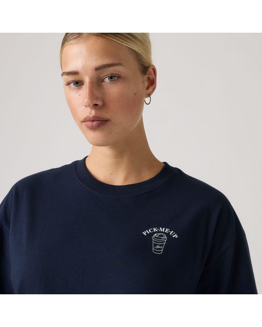 Levi's Oversized Anyday T Shirt Met Print in het Blue