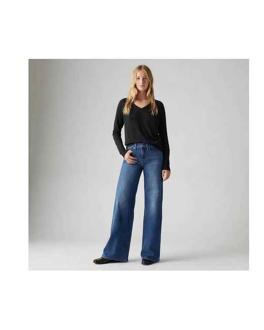 Levi's 318 Shaping Wijde Jeans in het Blue