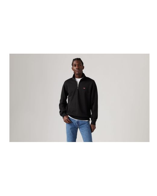 Levi's Black Original Housemark Quarter Zip Pullover for men