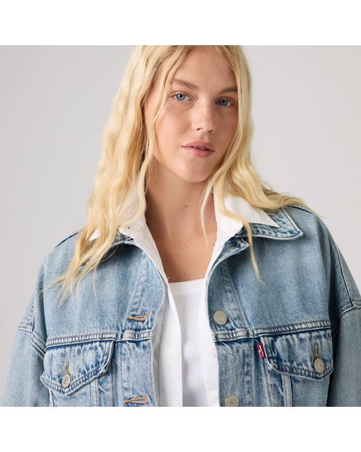 Levi's Blue Loose Crop Trucker Jacket