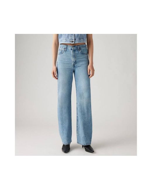 Levi's Black Ribcage Wide Leg Jeans