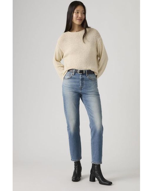Levi's Blue 501 Crop Lightweight Jeans