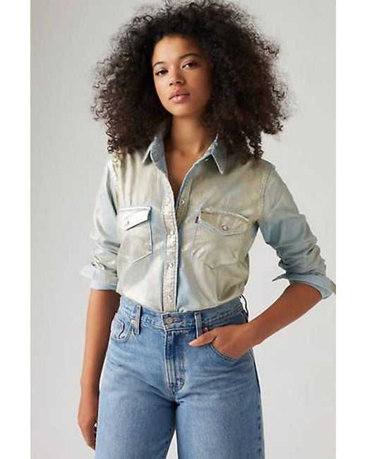 Levi's White Iconic Lightweight Western Shirt