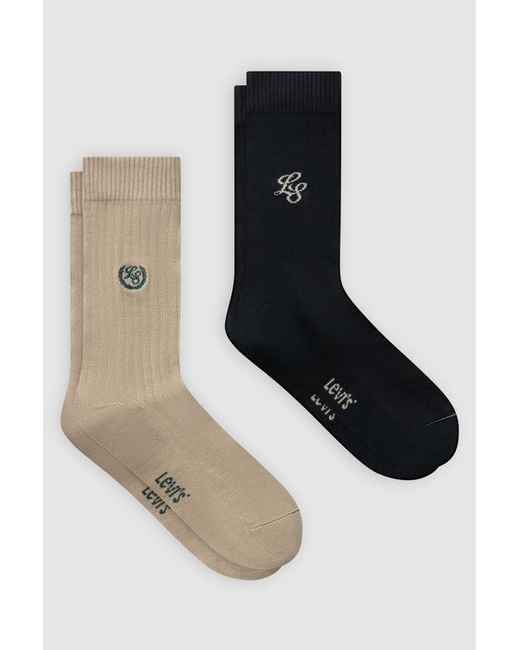 Levi's Black Regular Cut Socks 2 Pack