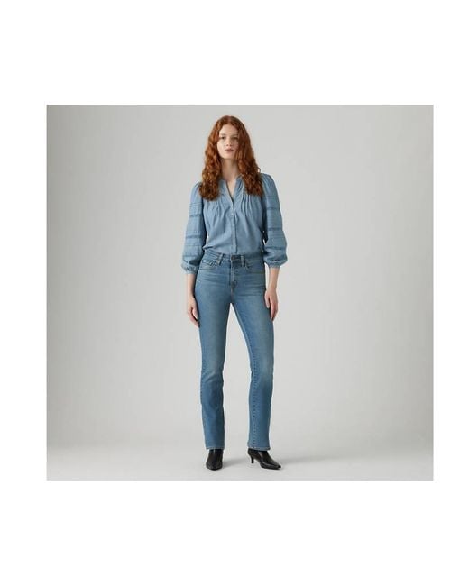 Jeans 725 Bootcut A Vita Alta di Levi's in Blue