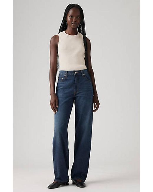 Levi's Blue Baggy Dad Linen+ Denim Jeans