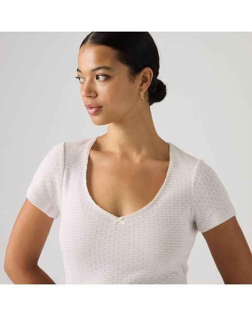 Levi's White Sweetie Short Sleeve Top