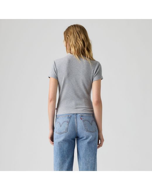 Rory Button Through Tee Levi's de color Gray