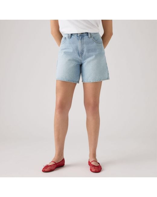 Levi's Blue High Rise Baggy Shorts