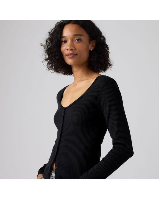 Levi's Black Austen Button Up Long Sleeve Top