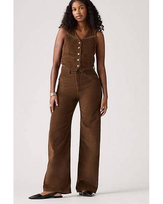 Levi's Brown Ribcage Wide Leg Braided Corduroy Jeans