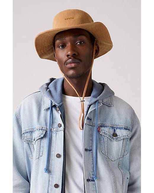 Levi's Bucket Hat Met Trekkoord in het Blue voor heren
