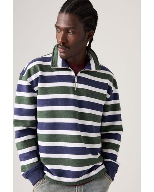 Levi's Green Cameron Quarter Zip Sweatshirt for men