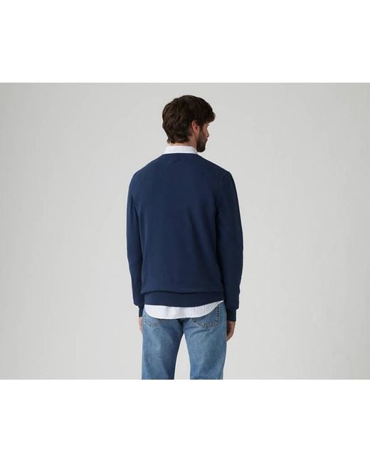Levi's V Neck Housemark Sweater in het Blue voor heren