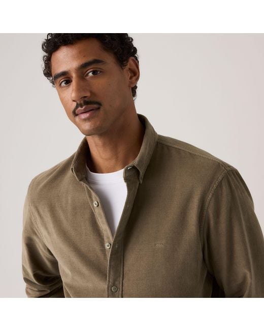 Levi's Green Authentic Button Up Corduroy Shirt for men