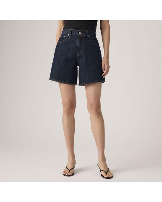 Levi's Blue High Rise Baggy Shorts