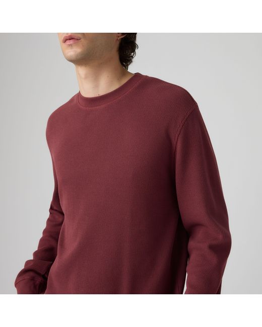 Levi's Red Long Sleeve Standard Fit Thermal Tee for men
