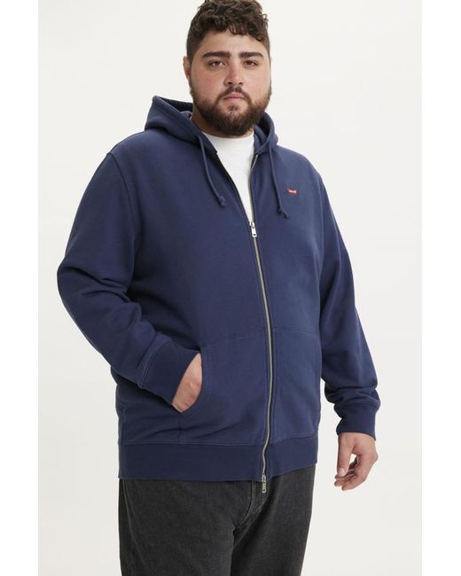 Levi's Black New Original Zip Up Hoodie (Big & Tall) for men