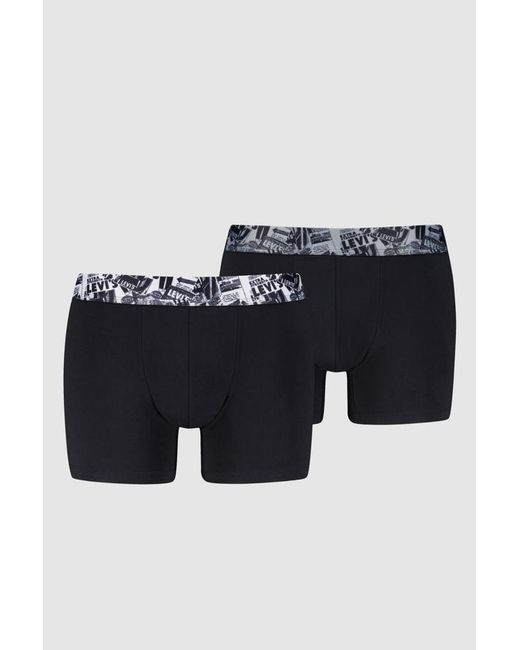 Levi's Black Newspaper Boxer Brief 2 Pack for men