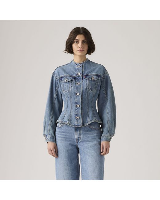 Levi's Sculpted Trucker Jacket in het Blue