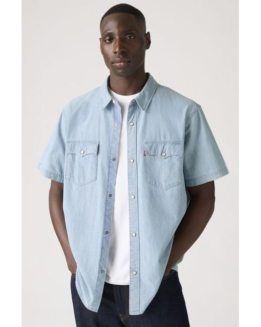 Levi's Black Short Sleeve Relaxed Fit Western Shirt for men