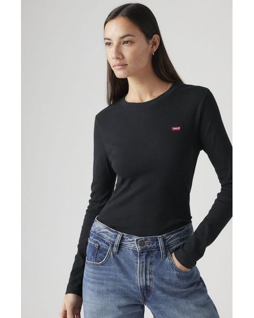 Levi's Blue Essential Housemark Long Sleeve Tee