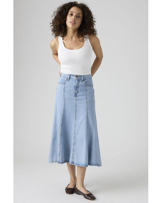 Levi's Blue Fit And Flare Skirt