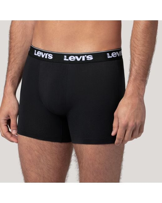 Repeat Logo Boxer Brief 3 Pack Levi's de hombre de color Black