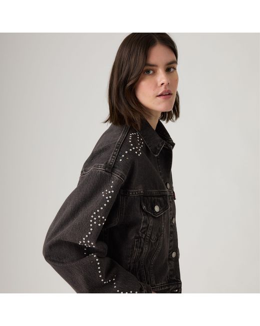 Trucker Jacket Estilo Años 90 Con Pedrería Levi's de color Black